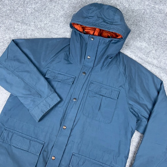 Eddie Bauer Jacket Mens Large Blue Goose Down MicroTherm Full Zip Lined Hooded - Picture 1 of 13